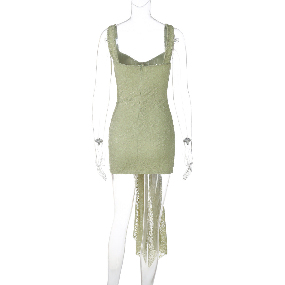 Lace Patchwork V-Neck Mini Dress – Cinched Bandage Cami Style