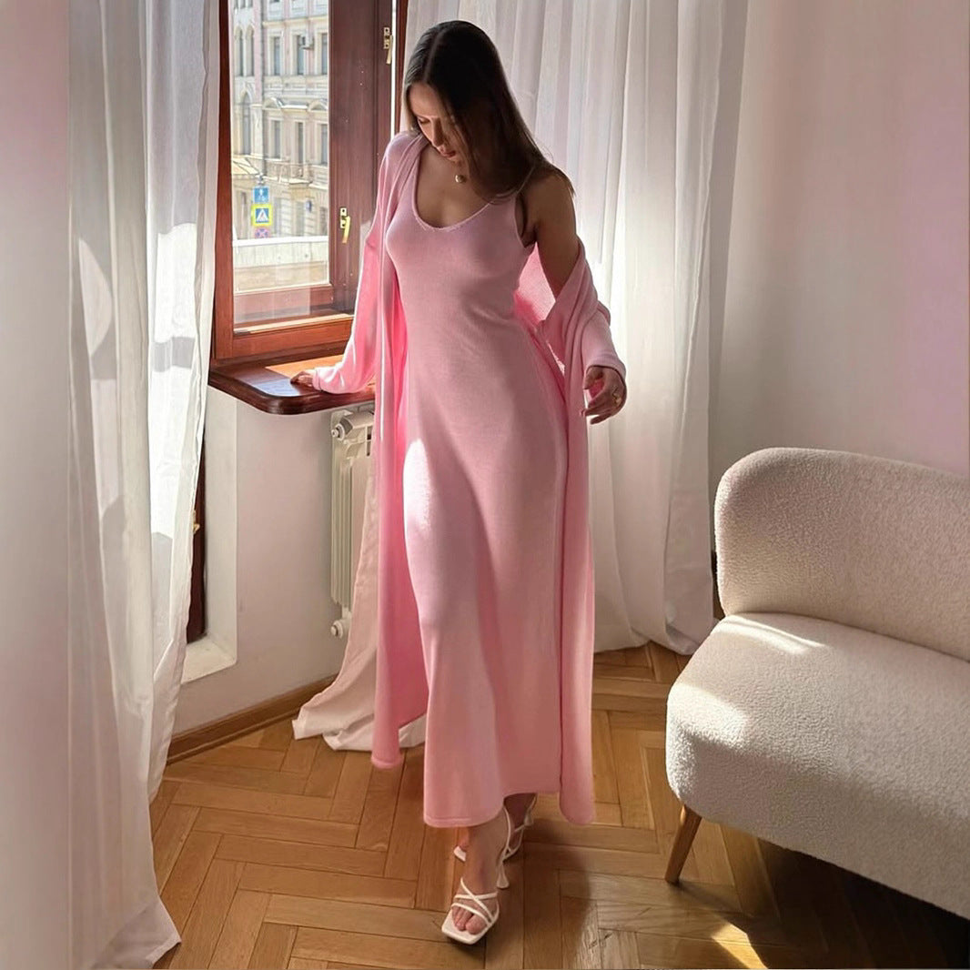 Soft Knitted Two-Piece Dress Outfit