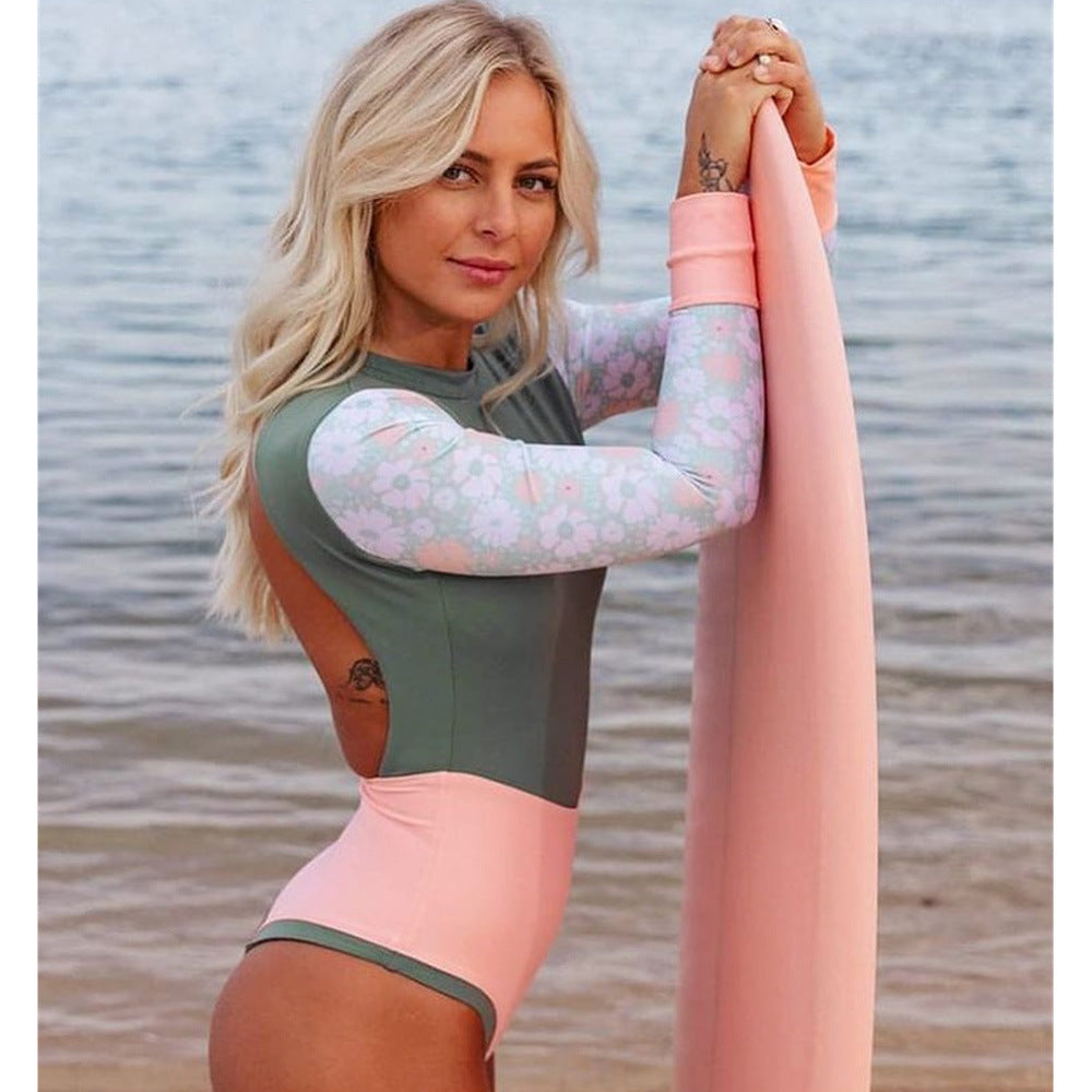 Tropical Vibes Long Sleeve Swimsuit