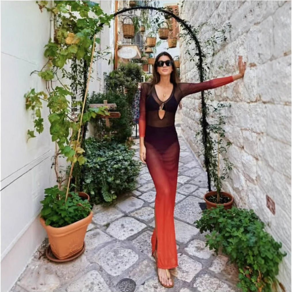 Twilight Ombre Illusion Maxi Dress