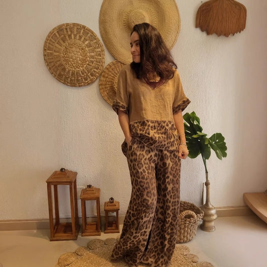 Animal Print Two-Piece Set