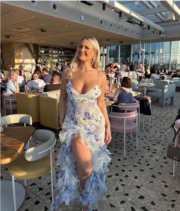 Off-The-Shoulder Organza Fairy Long Evening Dress: Elegant Spring/Summer Style for Women