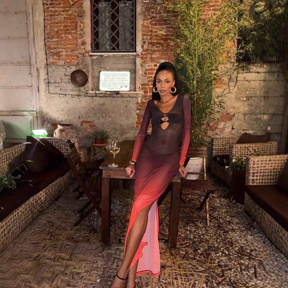 Twilight Ombre Illusion Maxi Dress