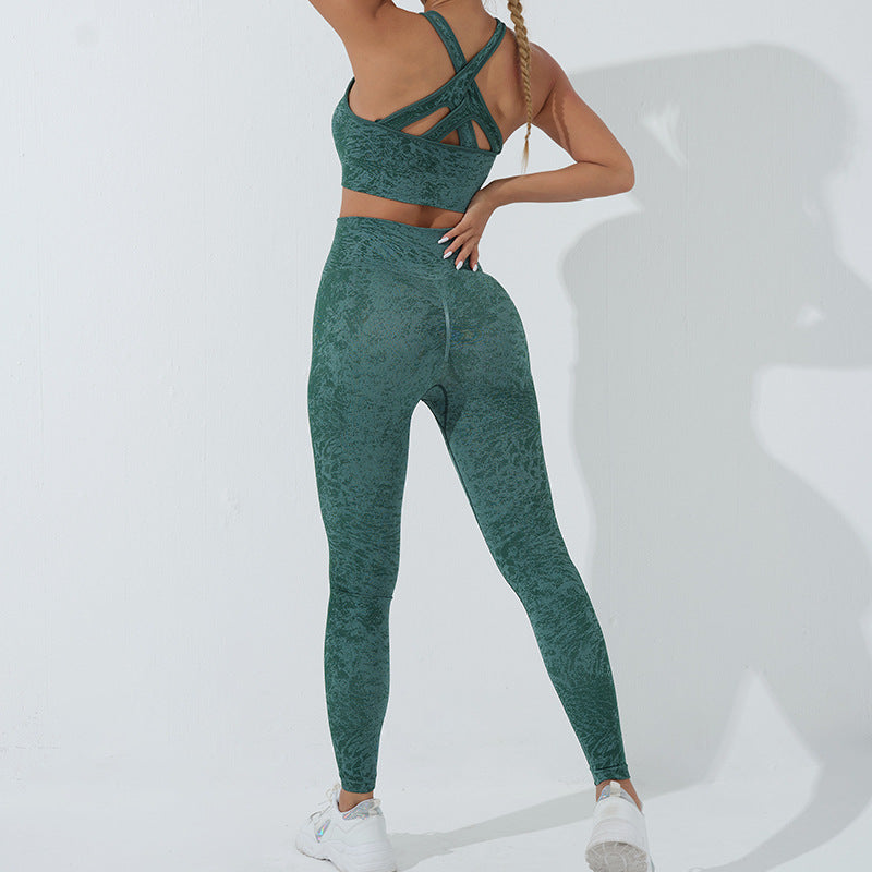Seamless Yoga Set - Sports Bra & High-Rise Leggings 2-Piece Activewear Set