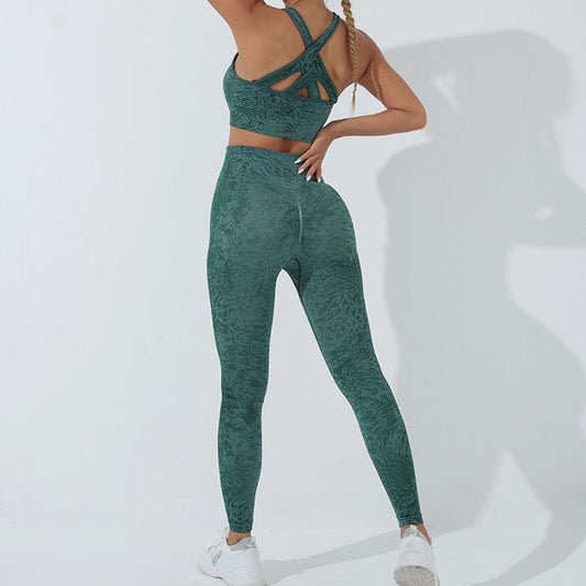 Seamless Yoga Set - Sports Bra & High-Rise Leggings 2-Piece Activewear Set