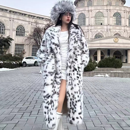 Leopard Print Faux Fur Overcoat