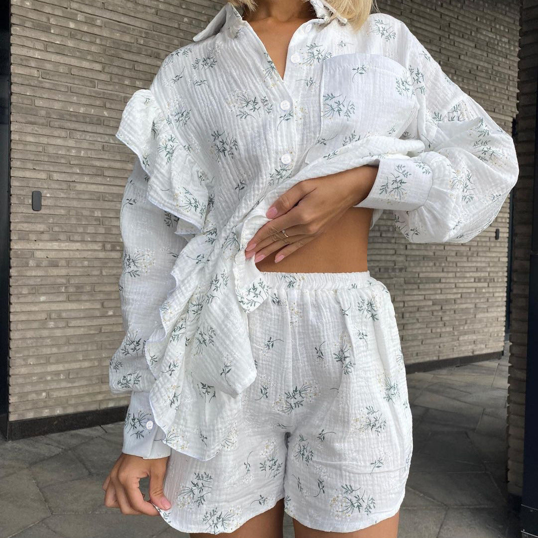 Cozy Chic Floral Cotton Shorts Set