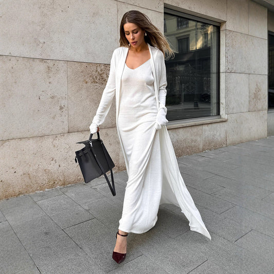 Soft Knitted Two-Piece Dress Outfit