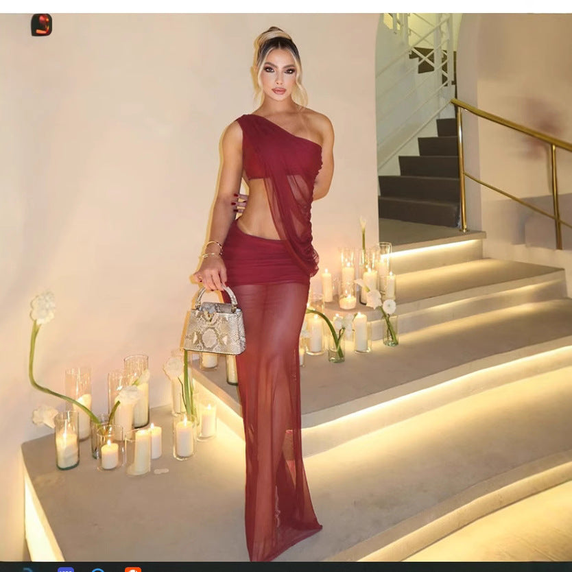 Sexy & Elegant One-Shoulder Two-Piece Set