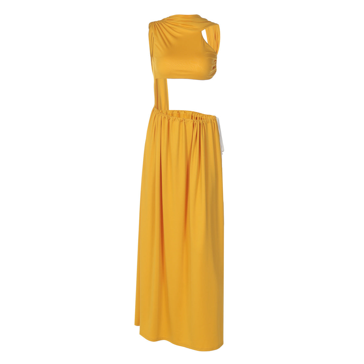 Cutout Backless Ruched Maxi Dress - A-Line Party Dress in 3 Colors