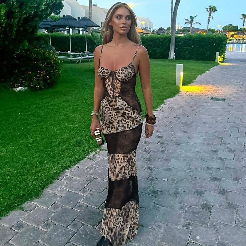 Wild Desire Leopard Lace Maxi Dress