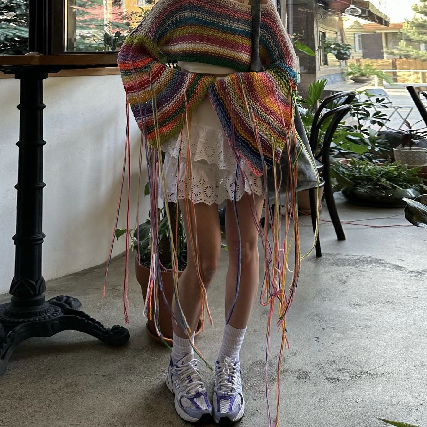 Short Cropped Tassel Sweater