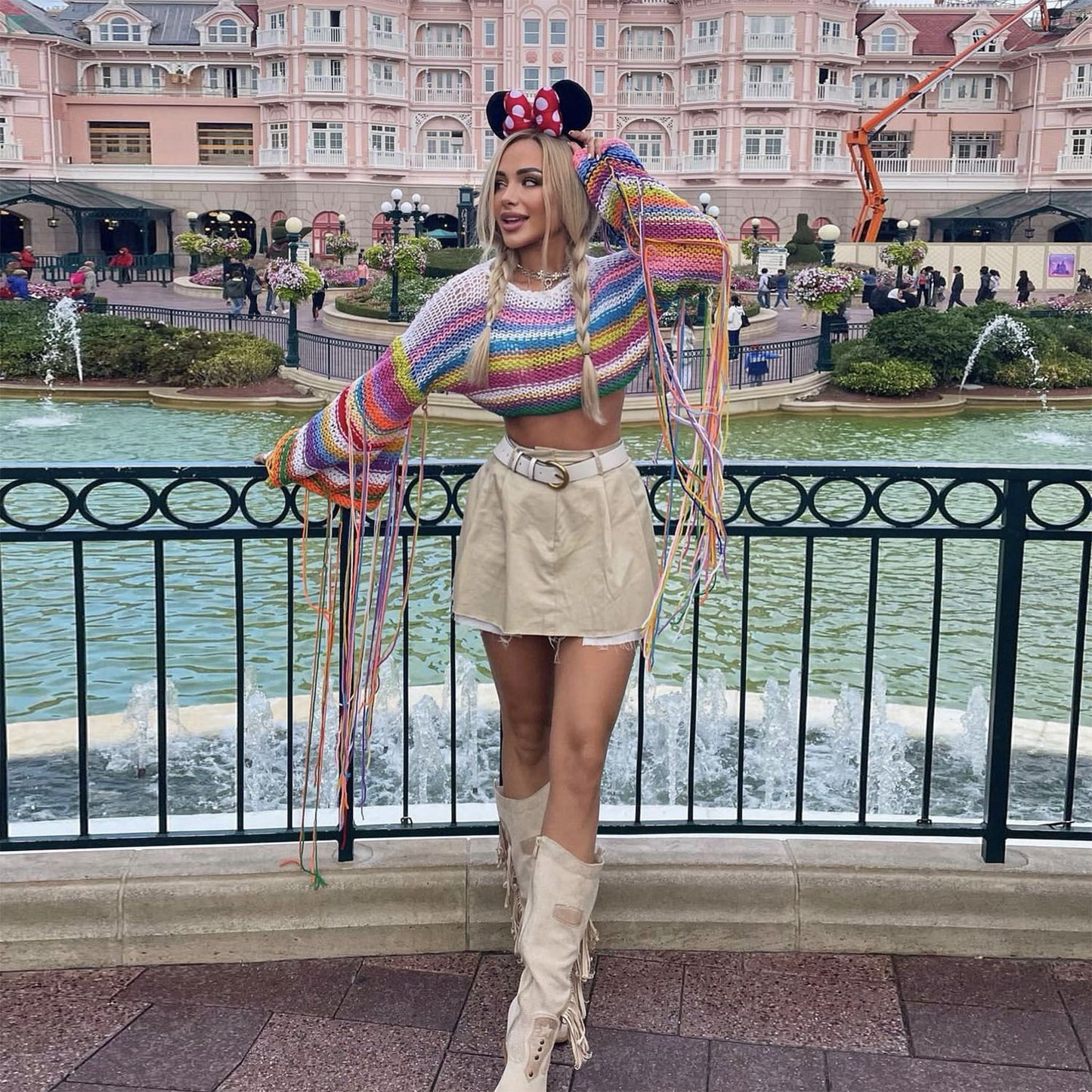 Short Cropped Tassel Sweater