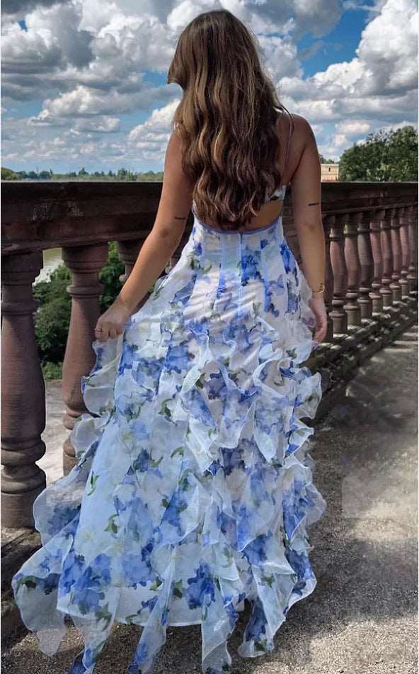 Off-The-Shoulder Organza Fairy Long Evening Dress: Elegant Spring/Summer Style for Women