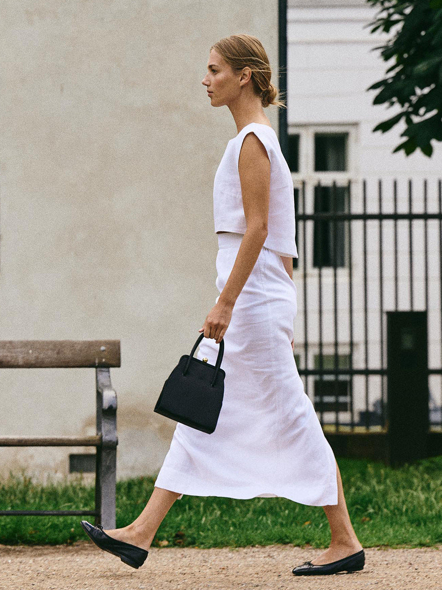 Elegant Sleeveless Two-Piece Skirt Set – High-Rise Maxi Skirt & Crew Neck Vest Top