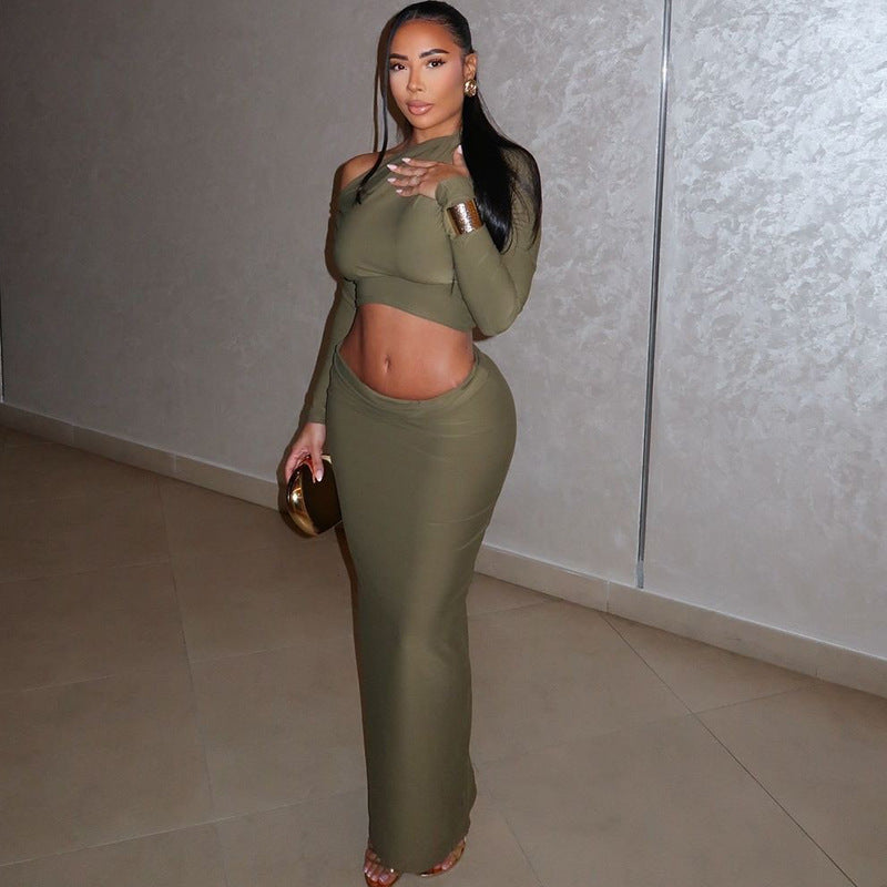 Luxe Allure One-Shoulder Two-Piece Set