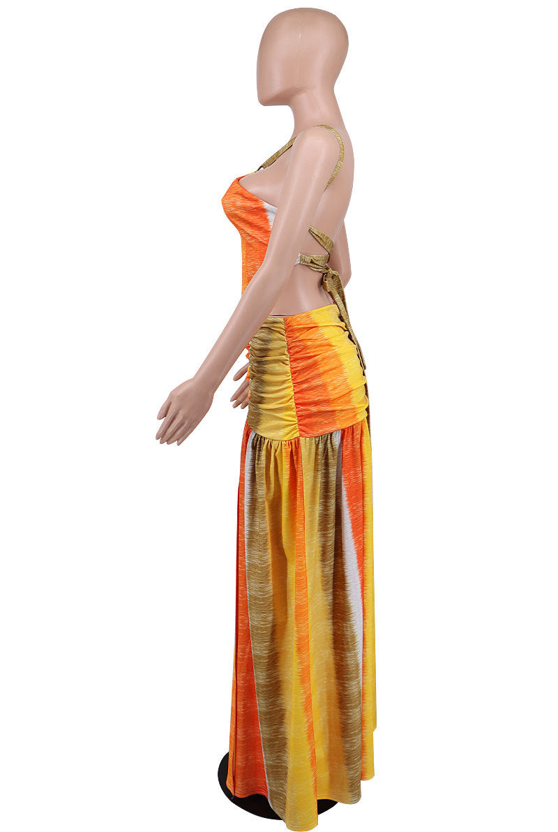 Valentina's Halter Casual Printed Sleeveless Dress