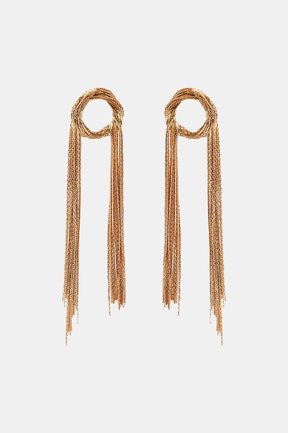 Round Shape Fringed Copper Earrings - London's Closet Boutique