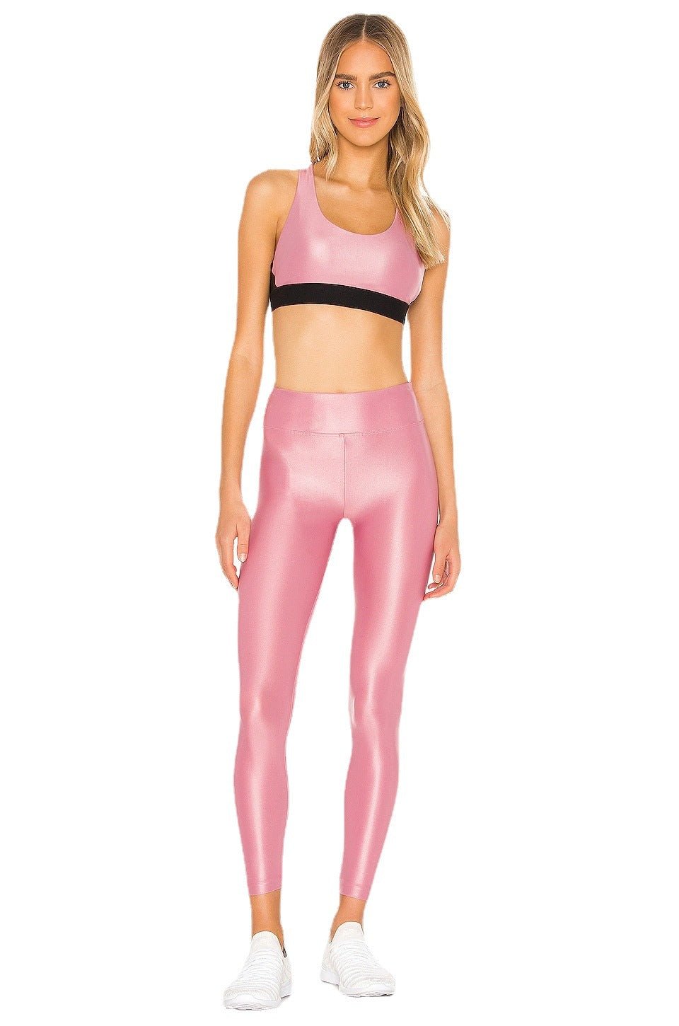 Amaryllis Glossy Pink Breathable Yoga Set - London's Closet Boutique