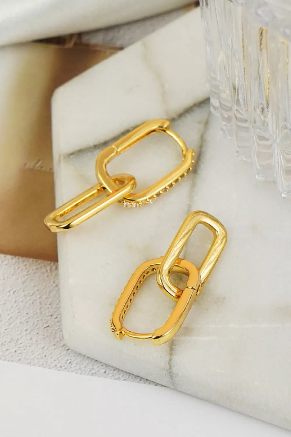 Cubic Zirconia Link Earrings - London's Closet Boutique