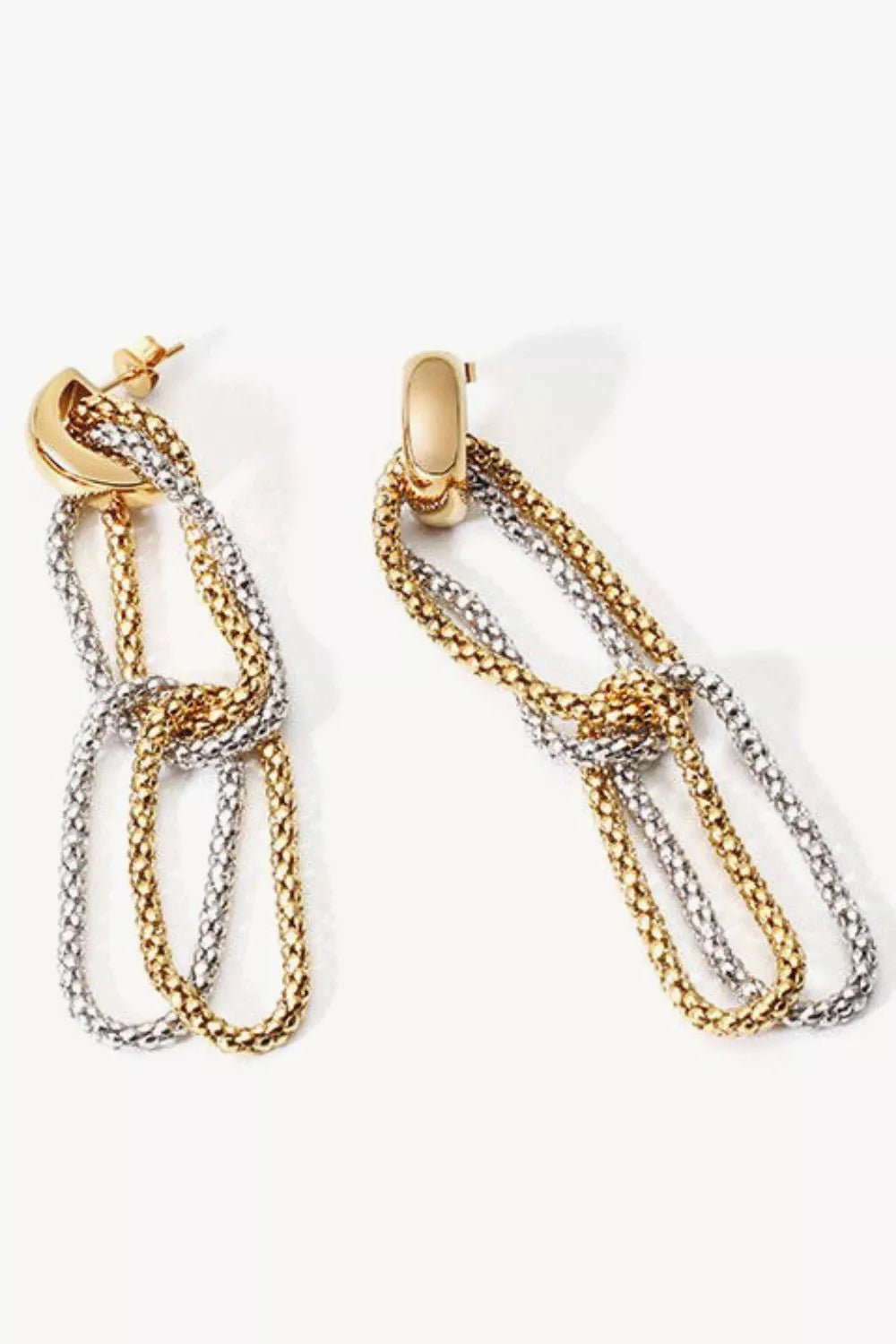 Gold-Plated D-Shaped Drop Earrings - London's Closet Boutique