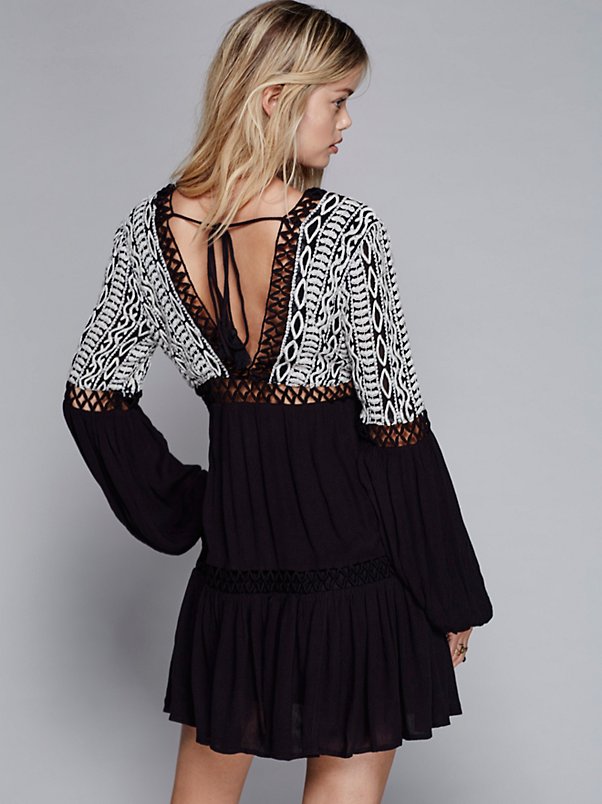 Kristen's Bohemian Embroidered Tracing Dress - London's Closet Boutique