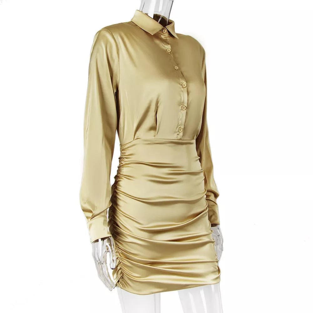 Miss Independent Gold Shirt Dress - London's Closet Boutique