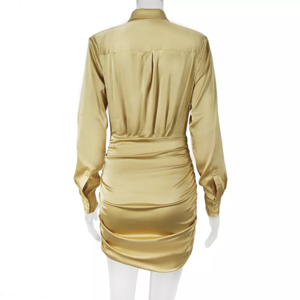 Miss Independent Gold Shirt Dress - London's Closet Boutique