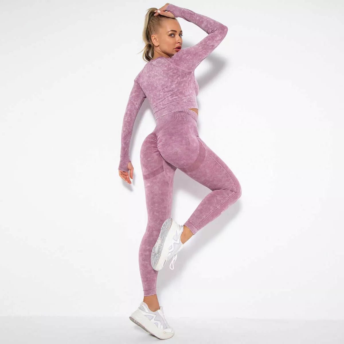 Peach Hip Raise Yoga Workout Outfit - London's Closet Boutique