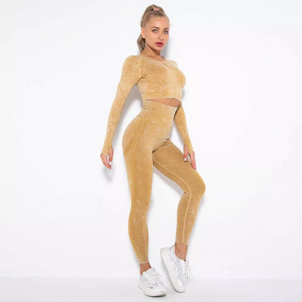 Peach Hip Raise Yoga Workout Outfit - London's Closet Boutique