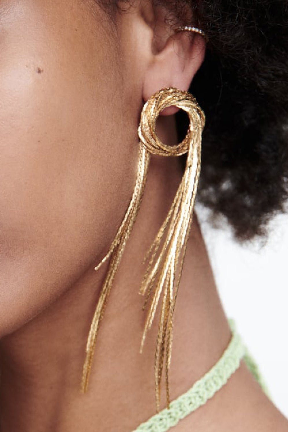 Round Shape Fringed Copper Earrings - London's Closet Boutique