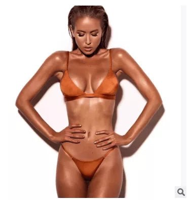 Women Split Pure Color Bikini Swimsuit - London's Closet Boutique